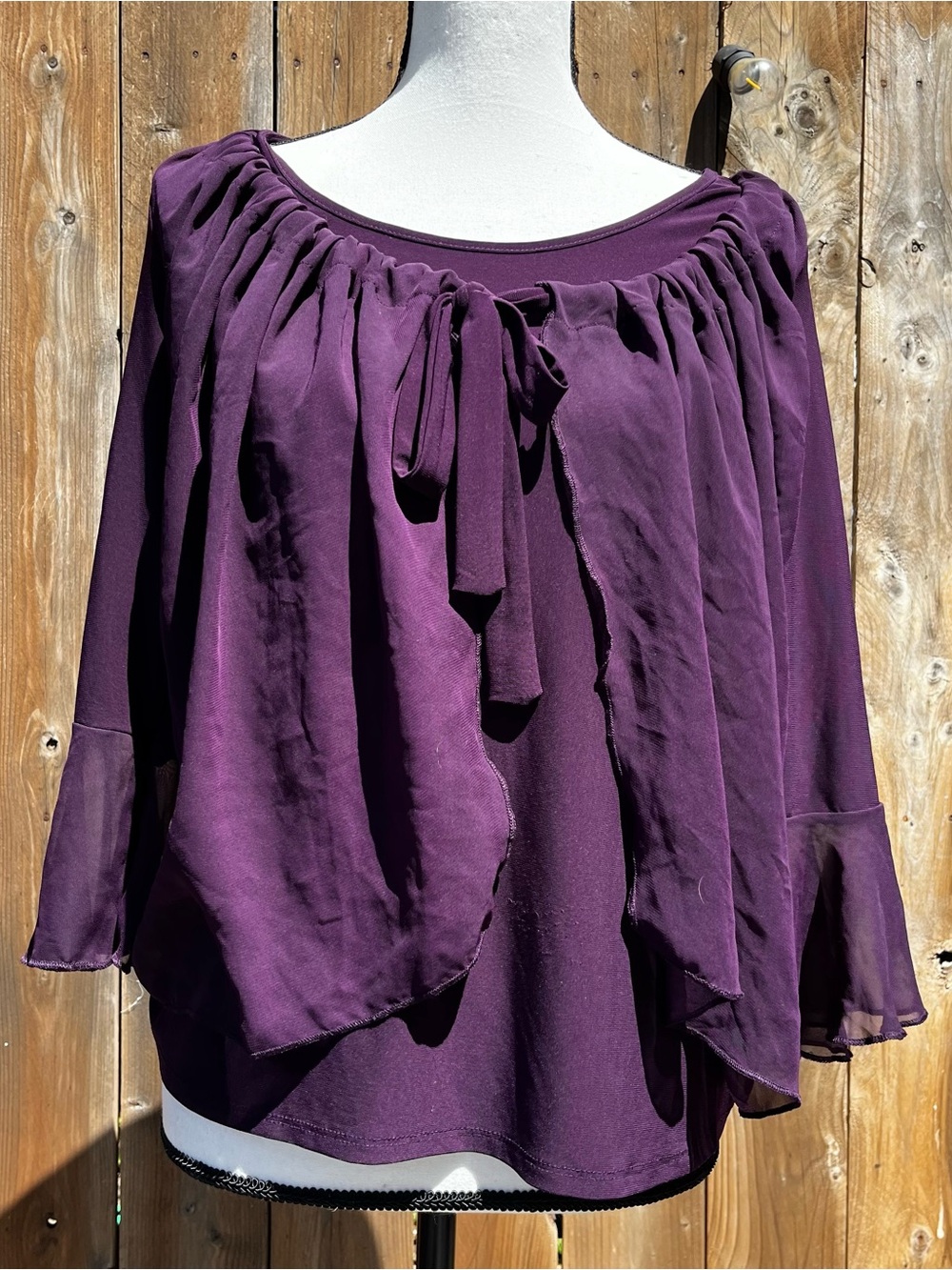Liz McCoy Whimsical Witch Style Women's Purple Layered Peasant Top